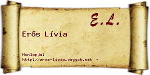 Erős Lívia névjegykártya